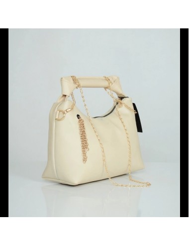 Suess Zincir ve Düğüm Detaylı Deri Çanta-KREM